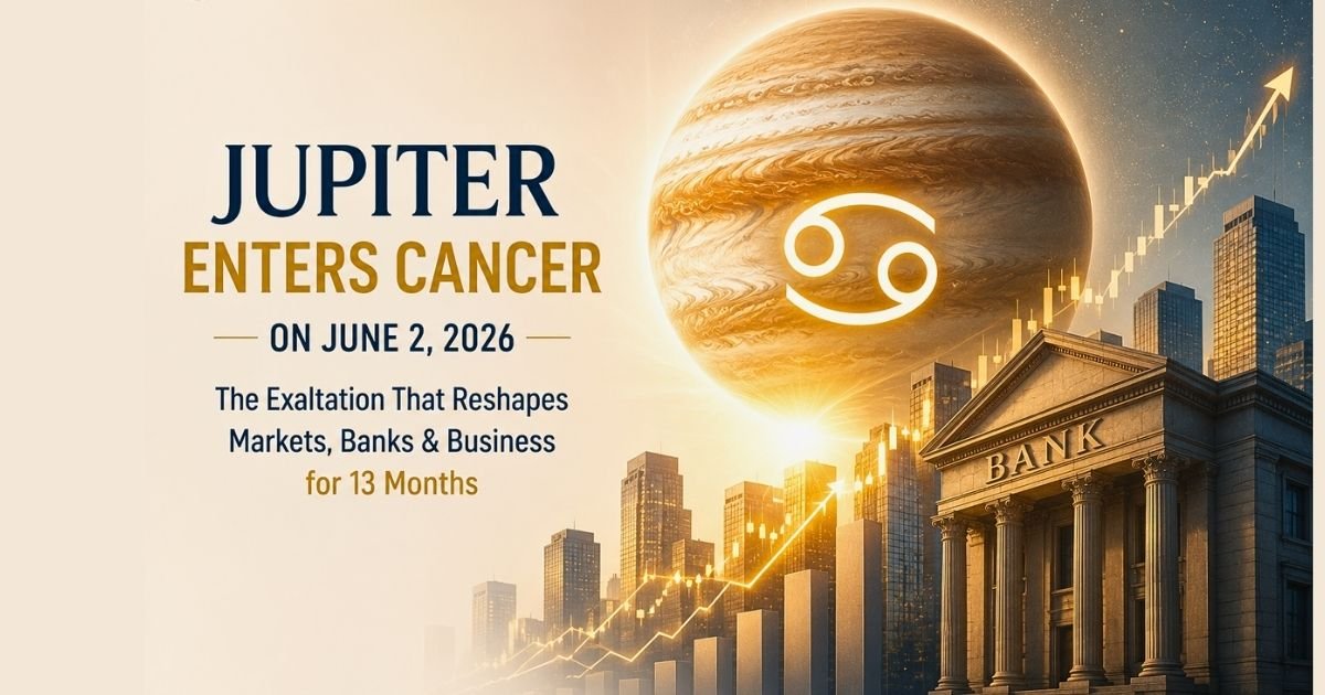 Jupiter Enters Cancer on June 2, 2026: The Exaltation That Reshapes Markets, Banks & Business for 13 Months