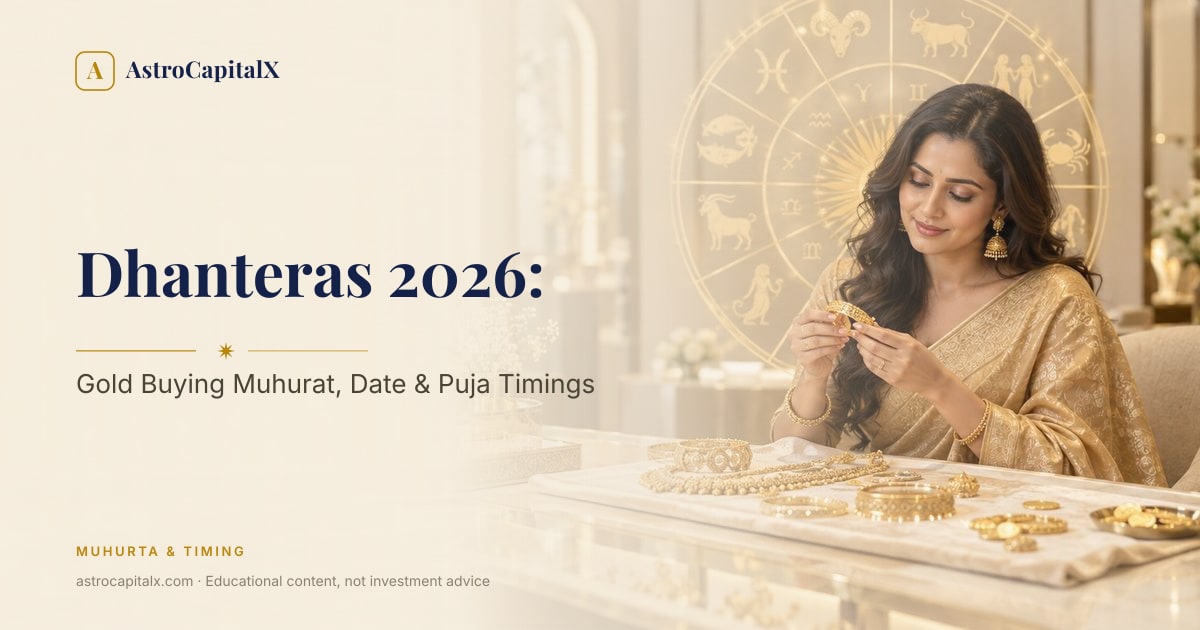 Dhanteras 2026: Gold Buying Muhurat, Date & Puja Timings